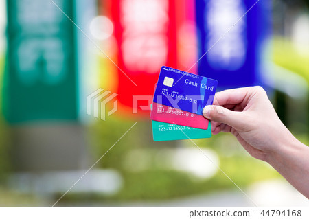 Financial image Cash card and bank sign 44794168