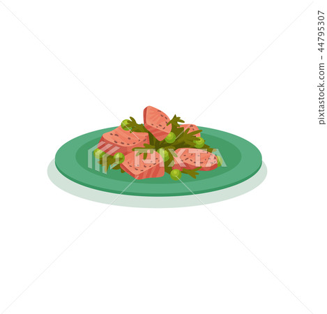 Dahi maach, traditional Indian cuisine food vector Illustration on a white background 44795307