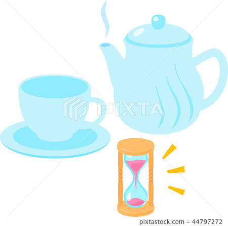 Tea set and hourglass 44797272