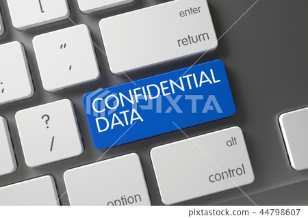 Confidential Data on Blue Key. 3d Render. Confidential Data on Blue Key. 3d Render. 44798607