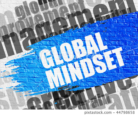 Global Mindset Iscription on the Brick Wall. Wordcloud Business Concept. Global Mindset Iscription on the Brick Wall. Wordcloud Business Concept. 44798658