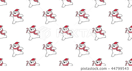 Bear seamless pattern vector Polar Bear Christmas  44799543