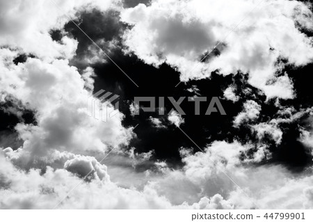 Isolated clouds over black. 44799901