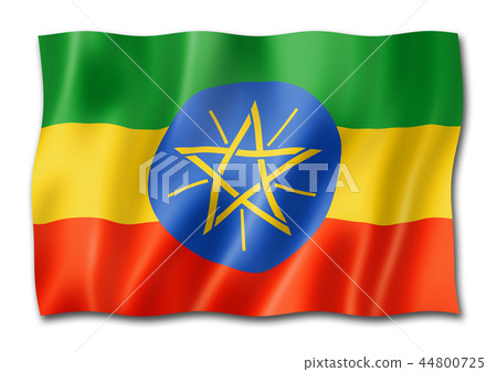 Ethiopian flag isolated on white Ethiopian flag isolated on white 44800725