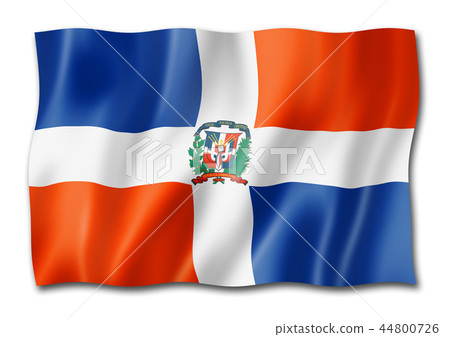 Dominican Republic flag isolated on white 44800726
