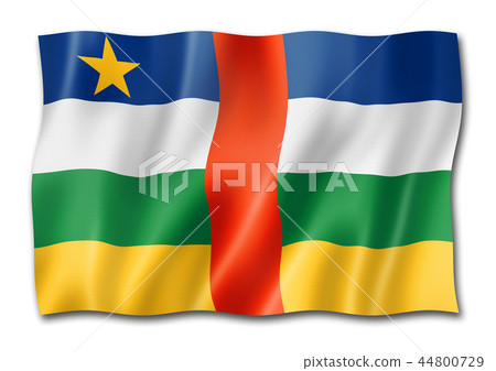 Central African Republic flag isolated on white 44800729