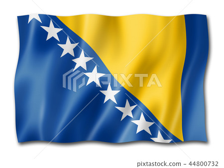 Bosnia and Herzegovinan flag isolated on white Bosnia and Herzegovinan flag isolated on white 44800732