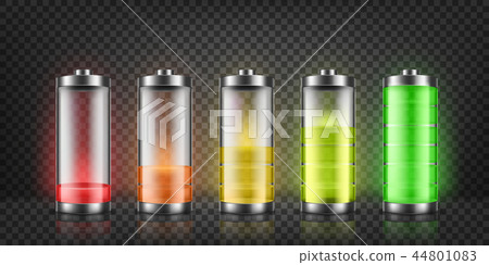 Vector set of battery charge indicators Vector set of battery charge indicators 44801083
