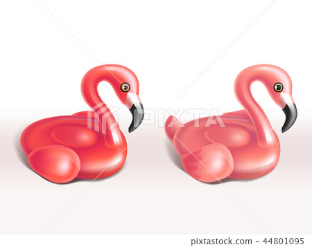 Vector set of inflatable flamingo rubber rings Vector set of inflatable flamingo rubber rings 44801095