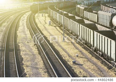 Empty railway cars for transportation  44802486