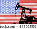 silhouette of oil drilling pump  44802559