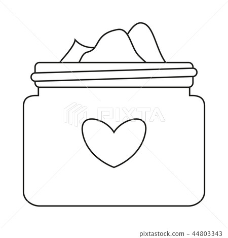 Line art black and white face cream Line art black and white face cream 44803343