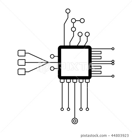 Computer chip frame isolated. Accessories for digital devices 44803923