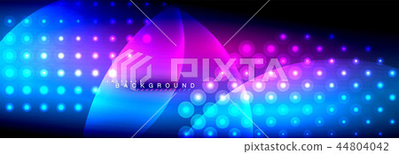 Vector blurred neon glowing circles with flowing and liquid light concept, energy magic fantastic 44804042