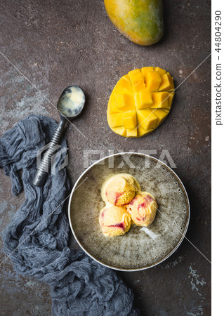 Homemade mango ice cream 44804290