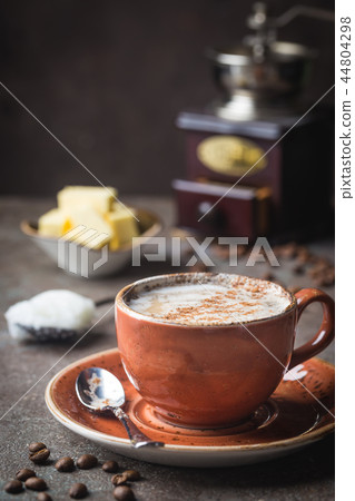 Bulletproof coffee, keto breakfast. Bulletproof coffee, keto breakfast. 44804298