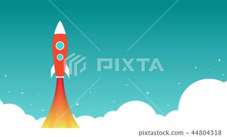 Rocket is flying on the sky. Business concept Rocket is flying on the sky. Business concept 44804318
