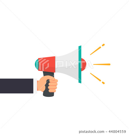 Businessman holding the bullhorn or megaphone Businessman holding the bullhorn or megaphone 44804559
