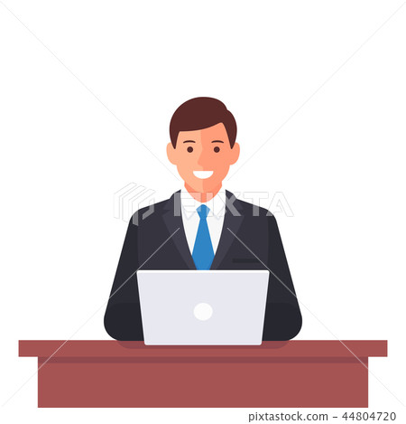 Business man working with laptop on the desk Business man working with laptop on the desk 44804720