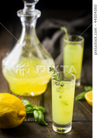 Italian lemon liqueur limoncello 44804860