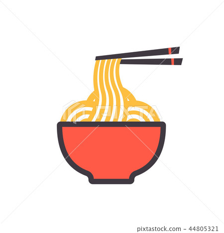 Illustration of a Bowl of Noodles with Chopsticks Illustration of a Bowl of Noodles with Chopsticks 44805321