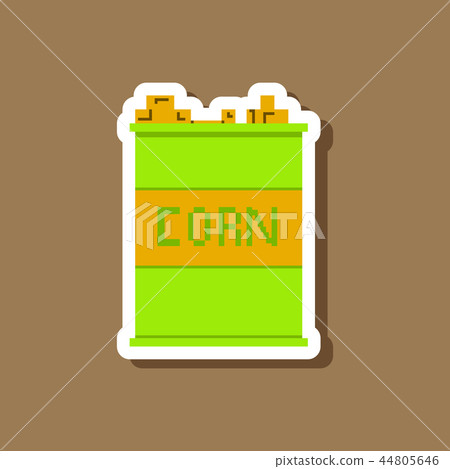 paper sticker on stylish background Corn in glass 44805646