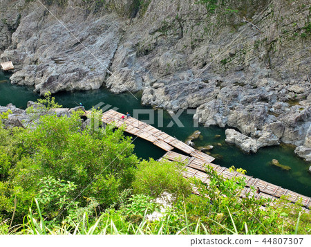 View of Kii Peninsula / Kumano River, starting point of raft down (3) 44807307