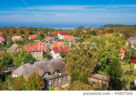 Buildings with blue sky in Wustrow, Germany Buildings with blue sky in Wustrow, Germany 44807568
