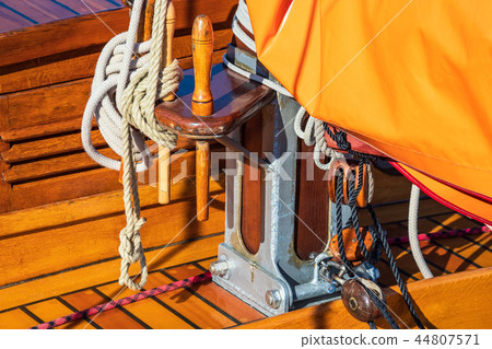 Detail of a historical sailing ship in Dierhagen 44807571