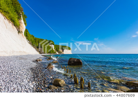 Chalk cliff on the island Ruegen in Germany 44807609