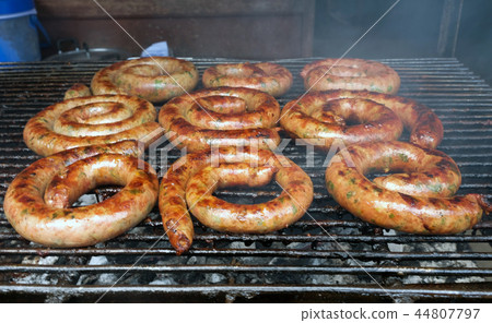 Close up of grill northern Thai sausage.. 44807797