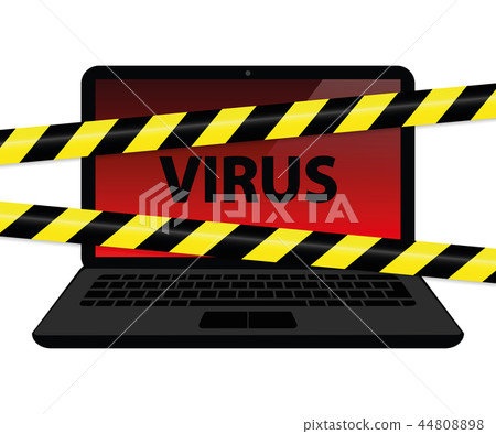 virus inside the laptop with warning tape internet crime virus inside the laptop with warning tape internet crime 44808898