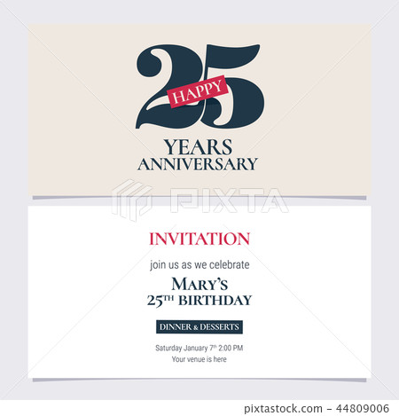 25 years anniversary invitation vector  44809006