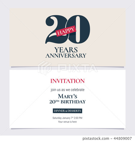 20 years anniversary invitation vector 20 years anniversary invitation vector 44809007