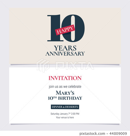 10 years anniversary invitation vector 10 years anniversary invitation vector 44809009