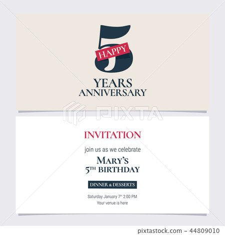 5 years anniversary invitation vector 5 years anniversary invitation vector 44809010