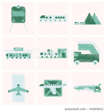 Set of Flat Icons in Shading Style logistics Set of Flat Icons in Shading Style logistics 44809042
