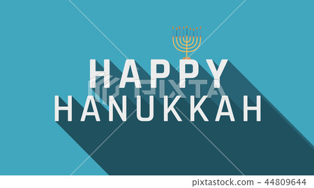 Hanukkah holiday greeting with menorah icon 44809644