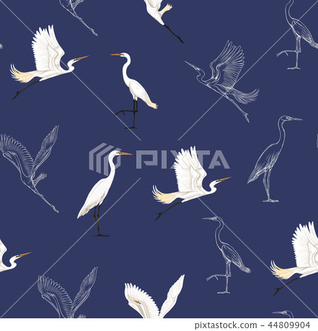 Seamless pattern, background with birds 44809904