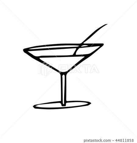 Abstract grunge doodle drawing. Vector free hand drawing of a summer coctail. Abstract grunge doodle drawing. Vector free hand drawing of a summer coctail. 44811858