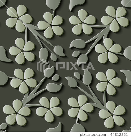 Seamless relief sculpture decoration pattern Seamless relief sculpture decoration pattern 44812261