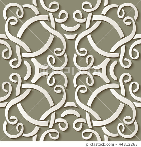 Seamless relief sculpture decoration pattern 44812265