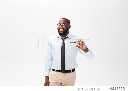 Headshot of successful smiling cheerful african american businessman executive stylish company 44812553