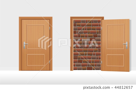 Doors Closed Open Walled Up Brick Wall Doors Closed Open Walled Up Brick Wall 44812657
