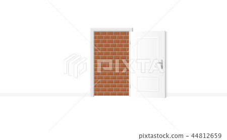 Walled Up Open Door Brick Wall Blocked 44812659