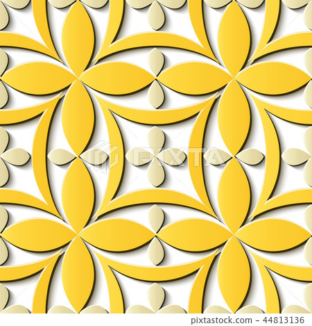 Seamless relief sculpture decoration pattern 44813136