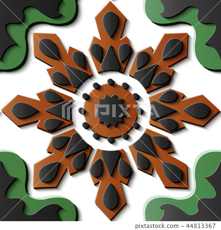 Seamless relief sculpture decoration pattern 44813367