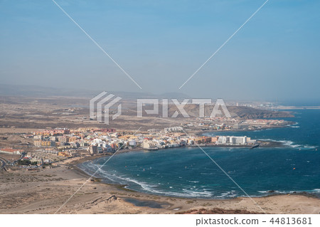El Medano, city and beach aerial , Tenerife, Spain 44813681