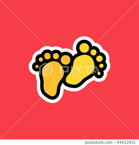 Cartoon sticker with two steps of human 44813952
