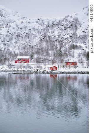 Rd rorbu houses in Norway in winter Rd rorbu houses in Norway in winter 44814096